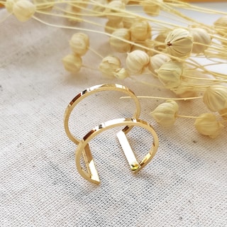 Bague ajustable - Laiton plaqué or