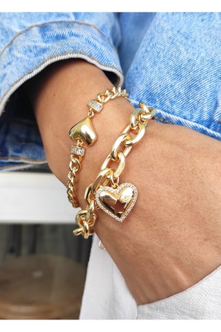 Bracelet doré à l’or fin jaune Zircons