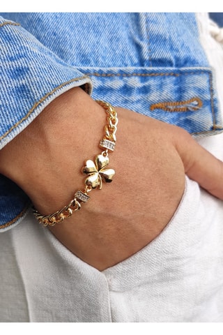 Bracelet doré à l’or fin jaune Zircons