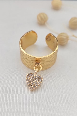 Bague dorée à l’or fin jaune Zircons