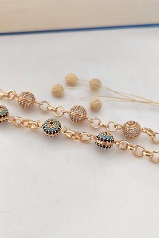 Bracelet doré à l’or fin jaune Zircons