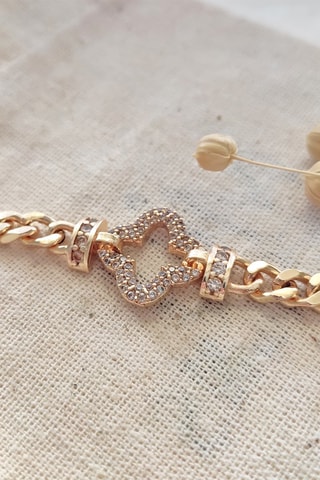 Bracelet doré à l'or fin Zircons
