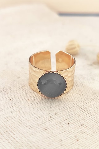 Bague dorée à l’or fin jaune - Œil-de-chat