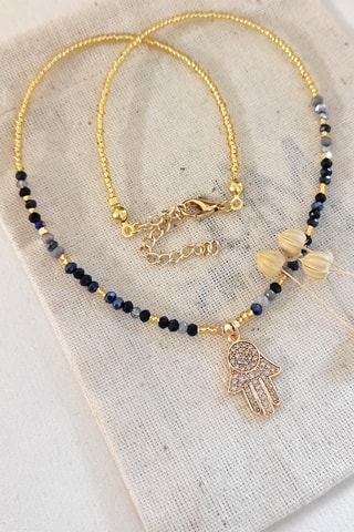 Collier - Plaqué or jaune et zircons