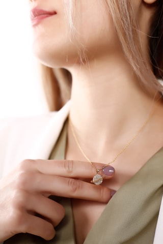 Collier doré à l'or fin jaune Zircons