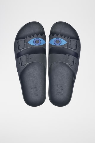 Mules Olhos - Noir et indigo