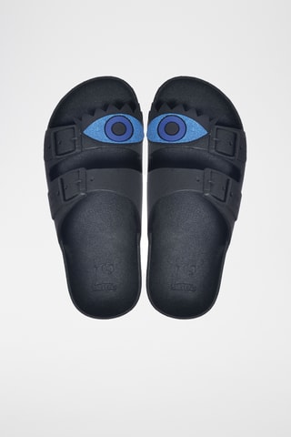 Mules Olhos - Noir et indigo