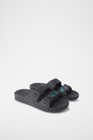 Mules Olhos - Noir et vert clair