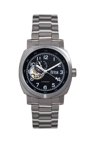 Automatisch Stalen Horloge Zilverkleurig en Zwart - Reign