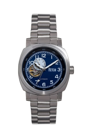 Automatisch Stalen Horloge Zilverkleurig en Blauw - Reign