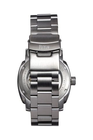 Automatisch Stalen Horloge Zilverkleurig en Blauw - Reign