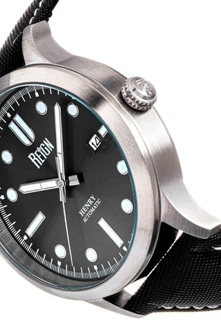 Automatisch Leren Horloge Reign Henry Zwart en Antraciet