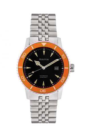 Automatisch Roestvrijstalen Horloge Zilverkleurig en Oranje