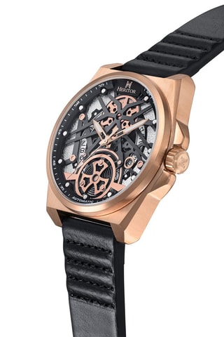 Automatisch Leren Horloge Romero - Zwart en Roségoudkleurig