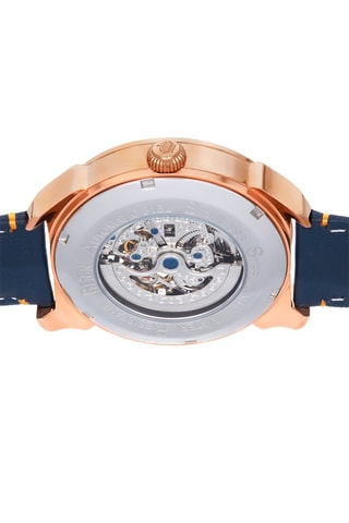 Automatisch Leren Horloge Blauw en Roségoudkleurig - Reign