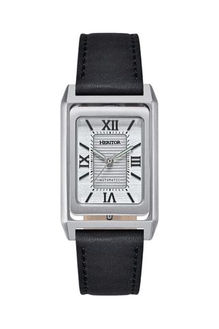 Leren Automatische Horloge Esteban - Zwart en Zilverkleurig