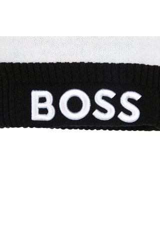 Bonnet à pompon - Marron clair et blanc - Boss
