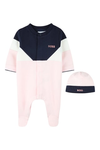 Bonnet et dors-bien en coton biologique - Rose et bleu marine - Boss