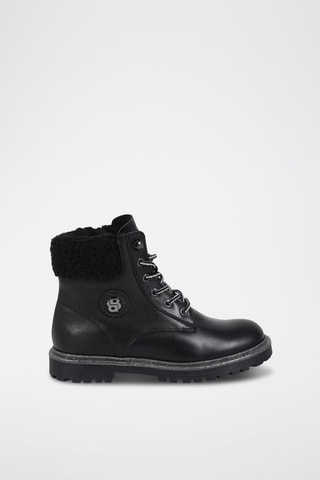 Bottines fourrées en cuir - Noir - Boss