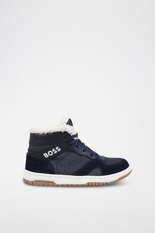 Baskets montantes fourrées - Noir et bleu marine - Boss