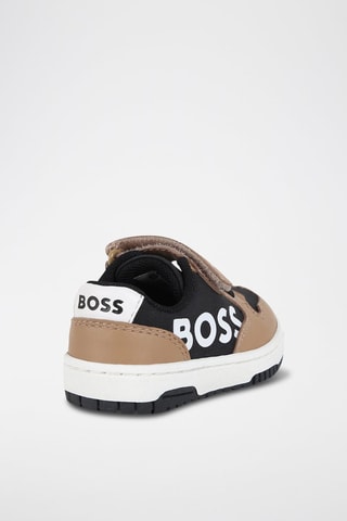 Baskets en cuir - Noir et beige - Boss