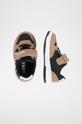 Baskets en cuir - Noir et beige - Boss