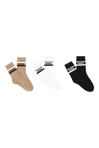 3 paires de chaussettes - Marron clair, blanc et noir - Boss