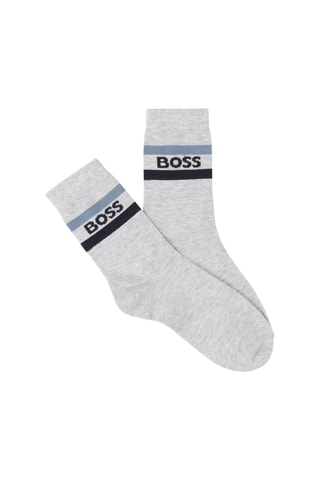3 paires de chaussettes - Gris chiné, blanc et bleu marine - Boss