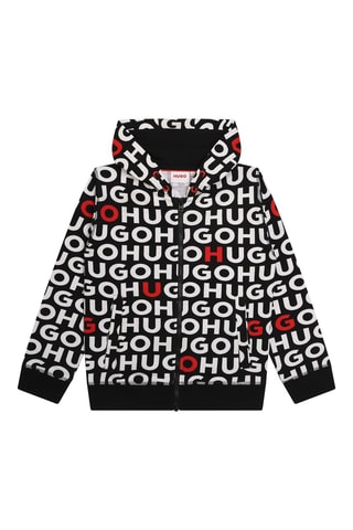 Sweat à capuche - Noir et rouge - Hugo