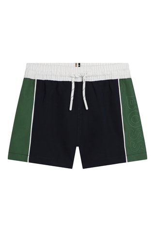 Short de bain - Bleu nuit et vert - Boss