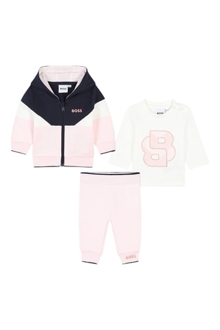 Ensemble 3 pièces en coton biologique - Rose et noir - Boss