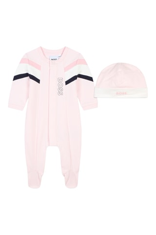 Dors-bien et bonnet en coton biologique - Rose - Boss