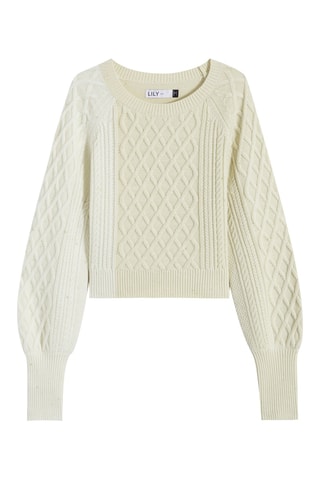 Schapenwollen Trui Beige en Wit