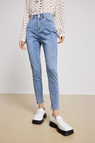 Jeans Hoge Taille - Blauw