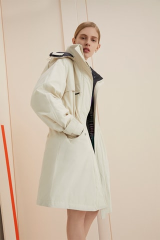 Parka met Capuchon Ecru