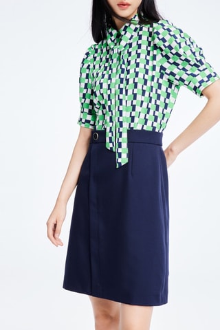 Jurk - Groen en Marineblauw