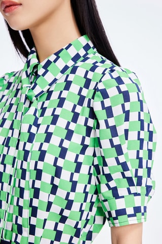 Jurk - Groen en Marineblauw