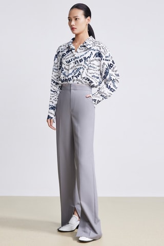 Blouse - Wit en Marineblauw