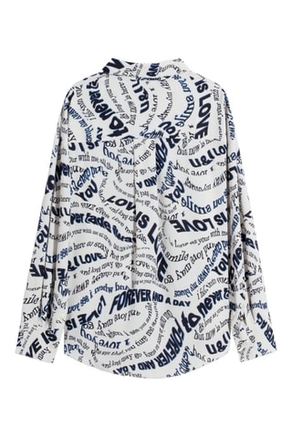 Blouse - Wit en Marineblauw