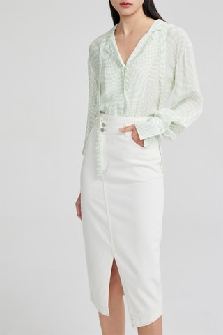 Blouse - Wit en Lichtgroen