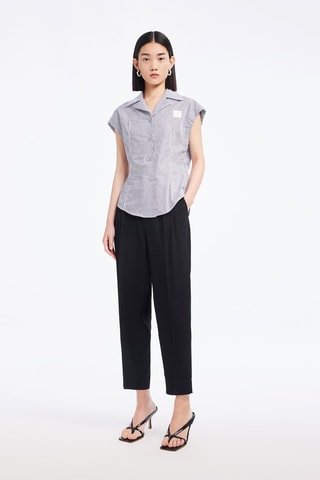 Gestreepte Blouse - Wit en Zwart