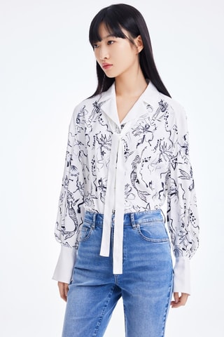 Blouse - Wit en zwart