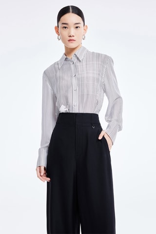 Blouse - Wit en Lichtgrijs