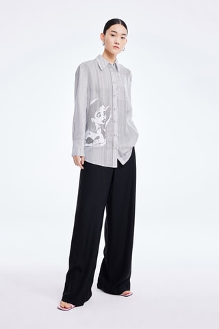 Blouse - Wit en Lichtgrijs