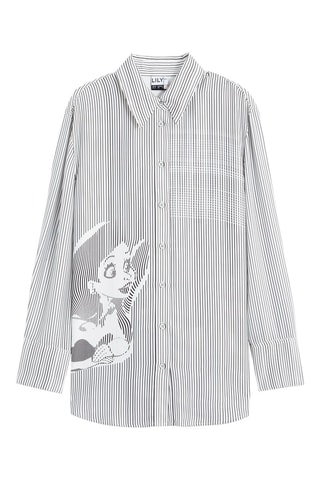 Blouse - Wit en Lichtgrijs