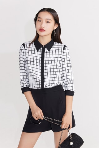 Playsuit Trompe-l'oeil - Wit en Zwart