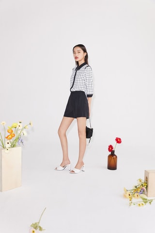 Playsuit Trompe-l'oeil - Wit en Zwart