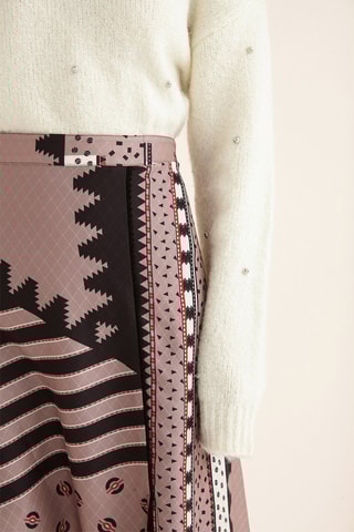 Asymmetrische Rok Taupe