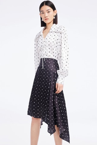Asymmetrische Rok Hoge Taille - Marineblauw