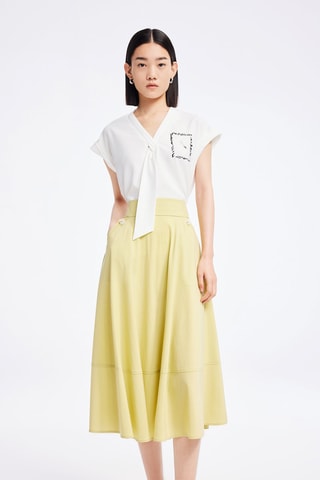 Midirok Hoge Taille - Mosterdgeel